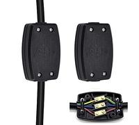 2 PCS 3 Terminal Electrical Junction Box Flex Connector 13 amp 250V Black for Lighting, Power and Automotive Wiring