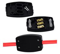 2 PCS 3 Terminal Electrical Junction Box Flex Connector Black 250v 13Amp Cable Joiner Box Flex Erminal in-line Connector Connect for Outdoor Connector Electrical Power and Automotive Wiring