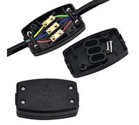 2 PCS 3 Terminal Electrical Junction Box Flex Connector Black 250v 13Amp Cable Joiner Box Flex Erminal in-line Connector Connect for Outdoor Lighting Connector Electrical Power and Automotive Wiring