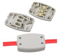 2 PCS 3 Terminal Electrical Junction Box Flex Connector Grey 250v 13Amp Cable Joiner Box Flex Erminal in-line Connector Connect for Outdoor Connector Electrical Power and Automotive Wiring