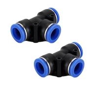 2 Pcs 3-Way Pneumatic Fittings,3 Way Tee Push to Connect Fittings, Quick Release PE Air Line Adapter for Pipe Tube (10mm)