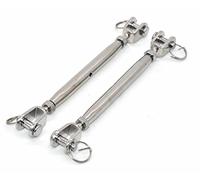 2 pcs 304 Stainless Steel European Style Closed Body M6 Jaw Turnbuckle with Working Magnetic