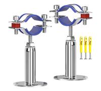 2 Pcs 304 Stainless Steel Pipe Clamp Hanger, Adjustable 100-150mm Pipe Support Bracket with Screws, for 70-76mm（2.75"-2.99"） Diameter Tube, Wall & Ceiling Mount Pipe Fastener