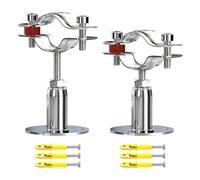 2 Pcs 304 Stainless Steel Pipe Clamp Hanger, Adjustable 50-100mm Pipe Support Bracket with Screws, for 114-120mm（4.48"-4.72"） Diameter Tube, Wall & Ceiling Mount Pipe Fastener