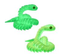 2 PCS 30cm / 11.8 inch Glow in the Dark 3D Printed Snake with Luminous Green & Rainbow Luminous Green, Luminous Rainbow Flexible Realistic Reptile Model Fidget Toy for Children with Autism/ADHD