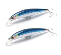 2 Pcs 30g 95mm Minnow Sinking Fishing Bait Hard Plastic Trout Bait Artificial Bait Fishing for Pike Bass Crankbait Sinking Lures(D)