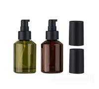 2 Pcs 30ml 1oz Glass Leakproof Travel Lotion Pump Bottles Cosmetic Pump Bottles Containers Soap Dispenser Jar with Black Pump for Business Travel Home Holidays(Wine Red and Green)