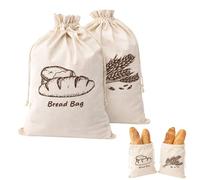 2 Pcs 30x45cm Linen Bread Bags with Drawstring, Reusable Bread Bags for Homemade Breads, 11.8x17.7Inch Cotton Breadbags to Keep Bread Fresh, Storage Bag for Vegetable Corn Buckwheat