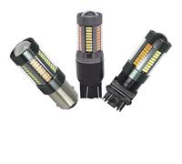 2 Pcs 3157 1157 7443 BAY15D T25 T20 66 SMD Car Led Lights Turn Signal Brake Lamps 12V Dual-Color White Amber Auto Reverse Bulbs(7443 W21/5W T20)