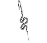 2 Pcs 316L Stainless Steel Snake Earrings for Men Women, Adjustable Serpent Helix Hook Earrings, Unisex Ear Cuff for Pierced or Non Pierced Ears, Punk Gothic Jewelry, Silver Color