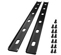 C Channel Steel Support Metal Support Bracing Hidden C Bracket for Table Top Live Edge Slab Woodworking, Black Coat Finish, 7 Holes (36inch)
