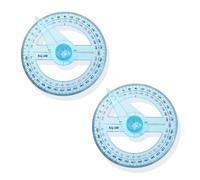 2 Pcs 360 Degree Protractor, Plastic Circle Protractor Angle for Classroom Maths, Engineering and Office Technical Drawing Measuring Tool