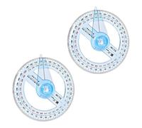 2 Pcs 360 Protractor, Protractor 360, Multi-Functional 360 Degree Protractor Angle Measure, Full Circle Protractor Geometry Tool for Office Drafting School Classroom Measuring
