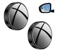 2 PCS 360° Rotating Blind Spot Mirror with Vacuum Suction Cup for Automotive Side View, Round Rearview Accessories for Traffic Safety