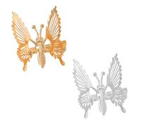 2 PCS 3D Butterfly Hair Clips, Moving Wings Butterfly Metal Hair Barrettes, Hair Styling Accessories for Girls and Women (Gold/Silver)