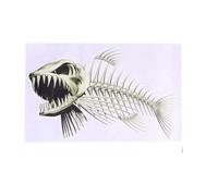 2 Pcs 3D Fish Bone Decorative Decals for Boats and Ships