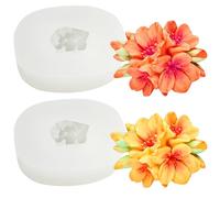 2 PCS 3D Flower Silicone Mold, Flower Fondant Cake Baking Molds, Chocolate Candy Mold for Party Baby Shower Cake Decoratin Clay,Soap Crafting Projects