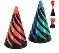 2 PCS 3d Printed Fidget toy,Pyramid fidget Toy for Relief of Stress & Anxiety Desktop Mini Vortex Cones Sculpture 3D Printed Impossible Cone, 3D Printed Pass Through Fidgets Toy