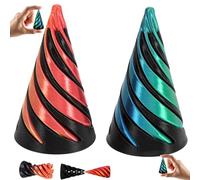 2 PCS 3d Printed Fidget toy,Pyramid fidget Toy for Relief of Stress & Anxiety Desktop Mini Vortex Cones Sculpture 3D Printed Impossible Cone, 3D Printed Pass Through Fidgets Toy