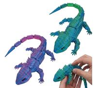 2 Pcs 3D Printed Lizard, Realistic Articulated Models for Desk Decor and Stress Relief, Vibrant 3D Printed Lizard Toys with Flexible Joints, Premium Collectible Reptile Figures for Home and Office Use