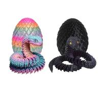 2 PCS 3D Printed Snake in Egg, 3D Printed Snakes, Articulated for Stress Relief, Creative Play and Fantasy Collectors, Home and Office Decoration