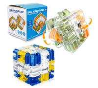 2 Pcs 3D Rolling Ball Maze Cube-Logical Thinking，Travel Toys（Blue+Orange）