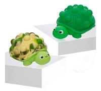 2 Pcs 3D Silicone Turtle Pop Fidget Toys - Push Bubble Sensory Stress Balls for Anxiety Relief & Autism Support - Ideal Early Education Gifts for Kids, Teens & Adults