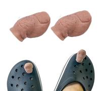 2 Pcs 3D Toe Shoe Charms Big Toe Croc Charm with Hairy, Funny Big Toe Croc Charm, DIY Unique Shoe Decoration Charms, Clogs Bubble Slides Sandals Shoe Decoration, Croc Toes Charm for Women Men ( Color