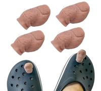 2 Pcs 3D Toe Shoe Charms Big Toe Croc Charm with Hairy, Funny Big Toe Croc Charm, DIY Unique Shoe Decoration Charms, Clogs Bubble Slides Sandals Shoe Decoration, Croc Toes Charm for Women Men ( Color