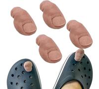 2 Pcs 3D Toe Shoe Charms Big Toe Croc Charm with Hairy, Funny Big Toe Croc Charm, DIY Unique Shoe Decoration Charms, Clogs Bubble Slides Sandals Shoe Decoration, Croc Toes Charm for Women Men ( Color