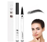 2 Pcs 3D Waterproof Magic Eyebrow Pencil,4 Tipped Precise Brow Pen,Microblading Eyebrow Pencil, Long-Lasting Microblading Pen for Makeup Last All Day (Black)