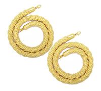 2 Pcs 3ft Hemp Stanchion Ropes, Twisted Crowd Control Barrier Set, Yellow Braided Queue Line for Hotels, Events, Movie Sets - Durable VIP Rope for Crowd Management