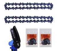 2 Pcs 4 Inch Mini Chainsaw Blade, Mini Chainsaw Chain Replacement, Portable Cordless Electric Chainsaw Blade for Wood Branch Cutting