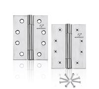 2 Pcs 4 Inch Stainless Steel External Door Hinges - Heavy Duty, Hidden Bearings, Satin Nickel Finish for Wood
