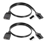 2 PCS 4 Pin RGB to 3 Pin ARGB Adapter Connector 25cm Compatible with Corsair Controller Adapter QL LL120 iCUE Shenguang Sync Pirate Ship Light ARGB Devices