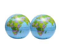 SHATCHI 2Pcs Inflatable World Globe Earth Map Geography Teacher Aid Ball Toy Gift 38cm/15, Blue