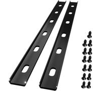 2 Pcs 40" L X 2" W C Channel Steel Support Bracing, Hidden C Bracket for Table Top Live Edge Slab, Metal Support Desk Stabilizer, C-Channel Woodworking, Black Powder Coat Finish, 8 Holes