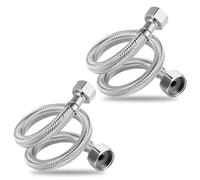 2 Pcs 40cm Flexible Tap Connector, 304 Stainless Steel Flexi Pipe 1/2 x 3/8 BSP Flexible Braided Tap Hose Pipe for Bathroom Kitchen Toilet Taps