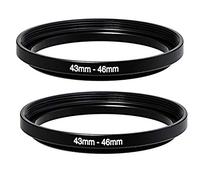 (2 Pcs) 43-46MM Step-Up Ring Adapter, 43mm to 46mm Step Up Filter Ring, 43mm Male 46mm Female Stepping Up Ring for DSLR Camera Lens and ND UV CPL Infrared Filters