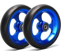 2 Pcs 4inch Wheelchair Replacement Front Wheels, Solid PU Castor For Sports Wheelchair, With Aluminum Hub(Blue)