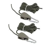 2 Pcs 4m Camping Tent Adjustable Wind Cord Outdoor Tent Rope with Pulley Canopy Quick Setup Camping Rope (OD Green)