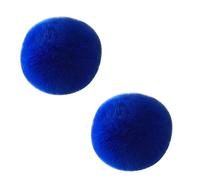 2 Pcs 5 cm Pom Pom Shoe Buckles Detachable Rabbit Hair Shoe Clips Shoe Embellishment Shoe Accessories Wedding Party Royal Blue