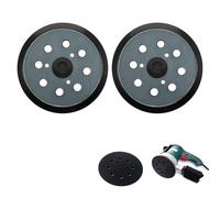 2 Pcs 5 Inch 8 Hole Orbital Sander Backing Pad Compatible with Makita M9204 BO5030 BO5031 DBO180Z BO8041 DBO180RMJ BO5041 BO5010 BO5011 BO5012, Replacement Pad Hook & Loop Base Durable Rubber Sander