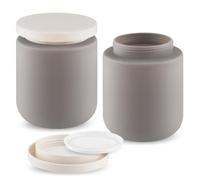 2 Pcs 500g/16.9oz Plastic Containers Large Empty Cosmetic Jars Wide Mouth Makeup Sample Storage Pot with Lids for Lotion Cream Makeup - Grey