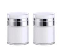 2 PCS 50ml Airless Pump Bottle, Airless Pump Jar, Moisturiser Pump Dispenser, Airless Pump Jars, Drunk Elephant Container, Suitable for Filling Travel Foundation, Cream, Lotion, Moisturizer
