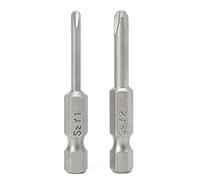 2 Pcs 50mm 1/4'' Shank Tri-Wing Y Tip for Head Screwdriver Bits Set Tape Measure Adhesive Measure Metric Scale Power Reversible Inch Gripper Steel Ruler Left Right Read Label Ruler