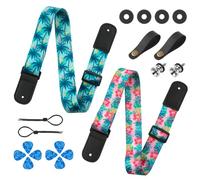 2 PCS 51.6" Adjustable Ukulele Strap with Leather Ends for Ukulele Banjo