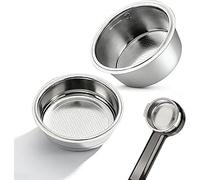 2 PCS 51mm Portafilter, Stainless Steel Coffee Filter, Single Cup & Double - Cup Single - Layer, Ideal for Home Baristas, Coffee Enthusiasts, and Office Coffee Lovers
