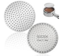 2 Pcs 53mm Espresso Puck Screen, Reusable Stainless Steel Coffee Filter, 0.8mm Thickness 300μm Fine Mesh, 53mm Portafilter Basket, Home Barista Coffee Accessories, Espresso Baristas