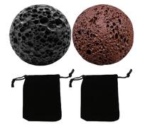 2 PCS 5cm Callus Ball, Grip Ball for Hand Strength Training, Volcanic Stone Spheres for Rock Climbing and Fitness, Set of 2 with Black and Red 5 Cm Balls and Storage Bags